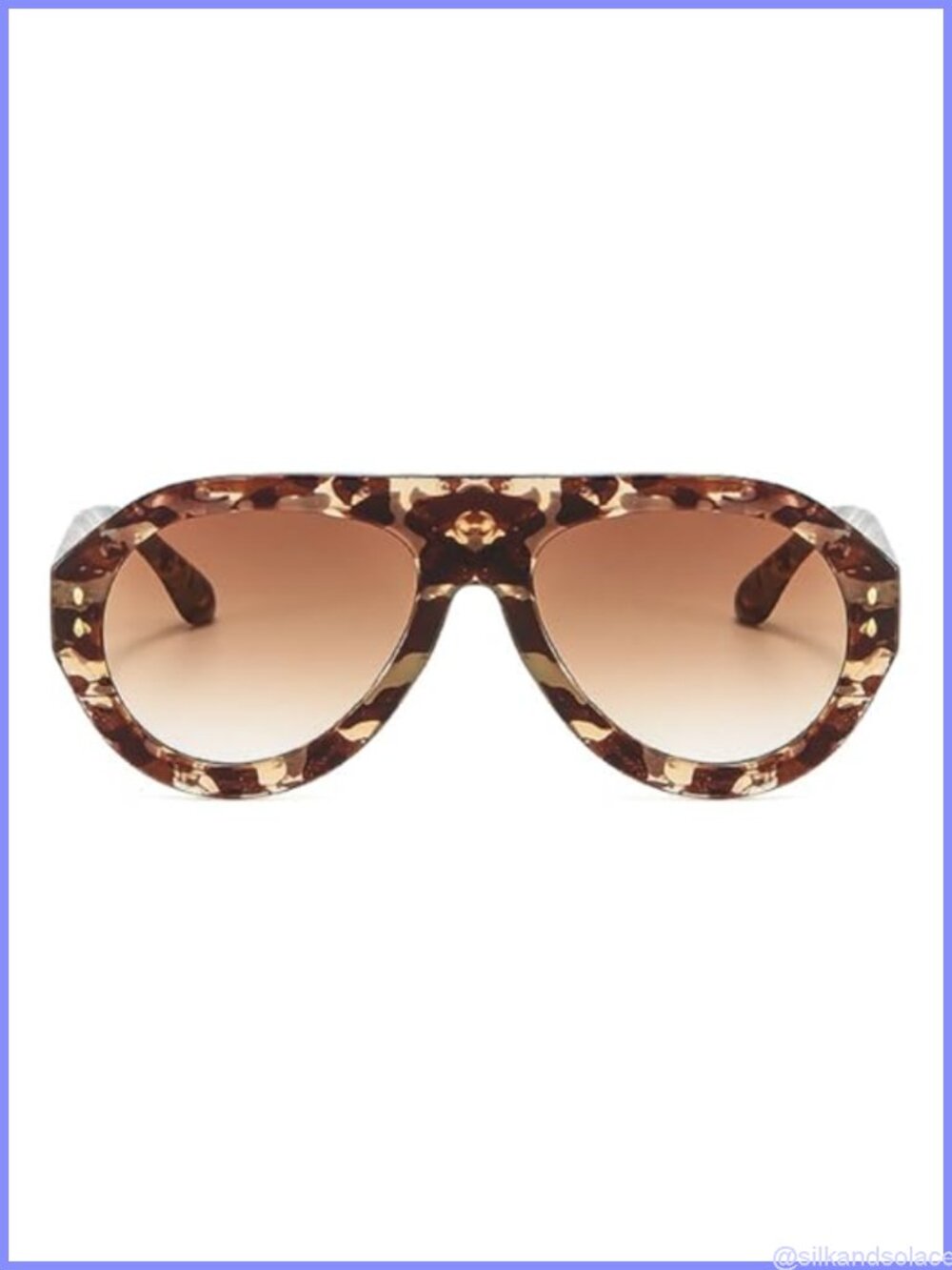 Oversized Aviator Sunglasses UV400 Gradient Lens Retro Metal Frame